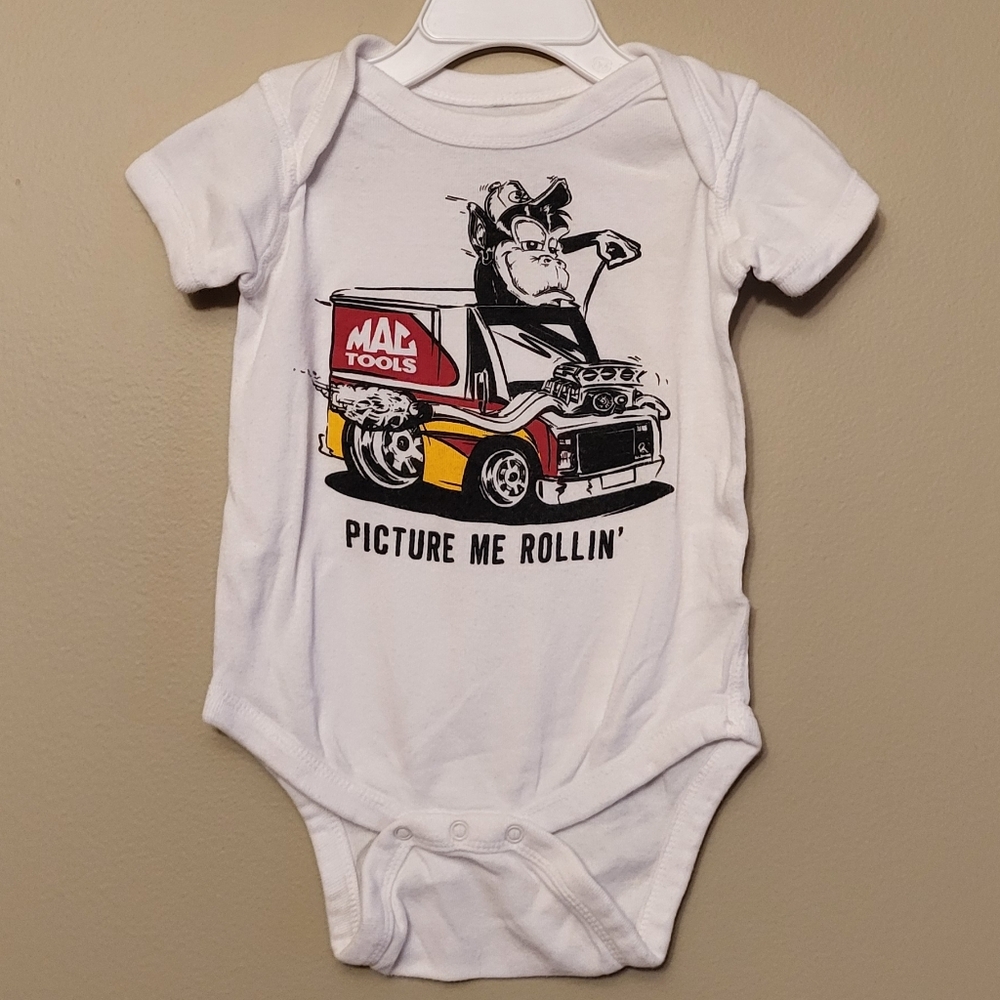 Mac Tools "Picture Me Rollin" short sleeve onesie/bodysuit